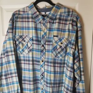 Mens Akoo Long Sleeve Plaid Button Down Shirt 4XL